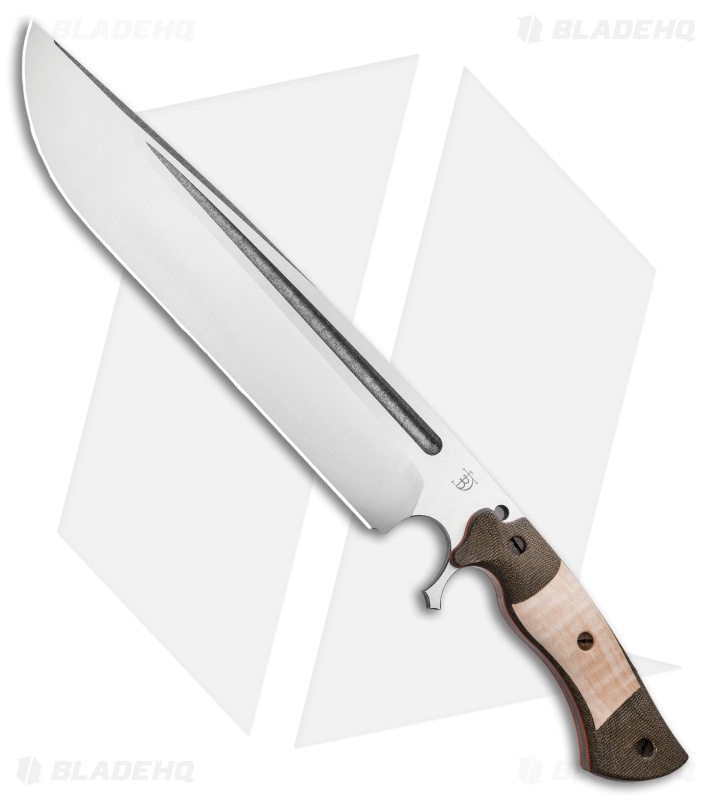 Dark Timber Knives Devil's Horn Knife Green Mi. / Curly Maple (11.8" Two-Tone)