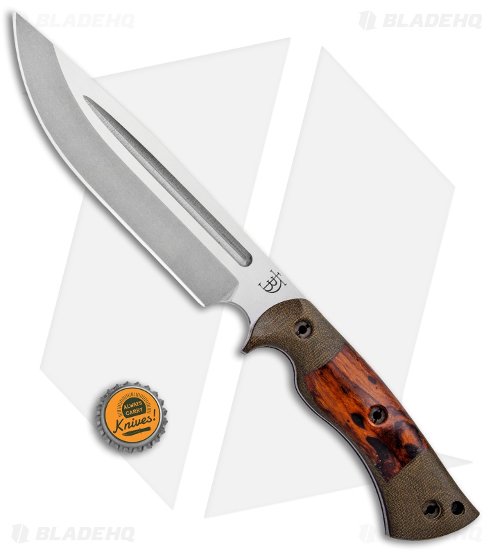 Dark Timber Knives Honey Badger Green Micarta/Desert Ironwood/Black (7.25" SW) 