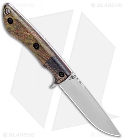 Dark Timber Tavi Fixed Blade Black & Tan Shade/Grn Maple Burl/Red (3.25" Satin)
