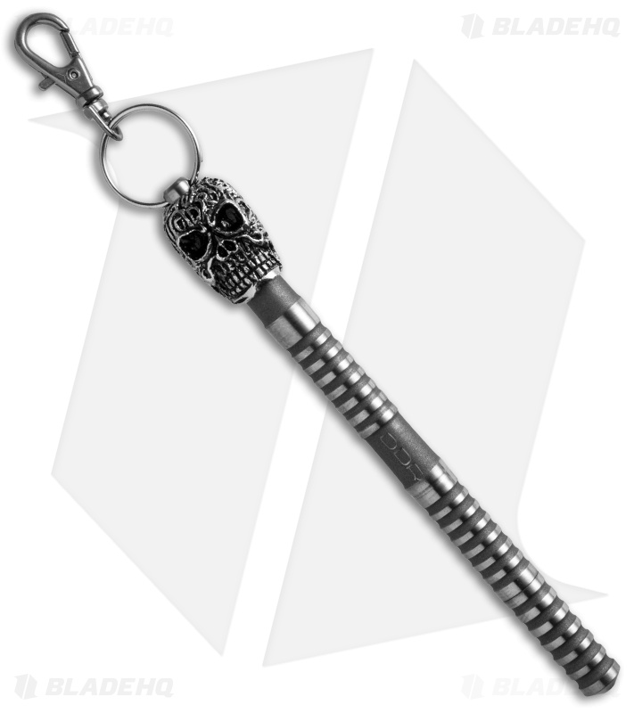 Darrel Ralph Designs DDR Bead Blasted Titanium Keychain Kubaton Pen w/ Skull