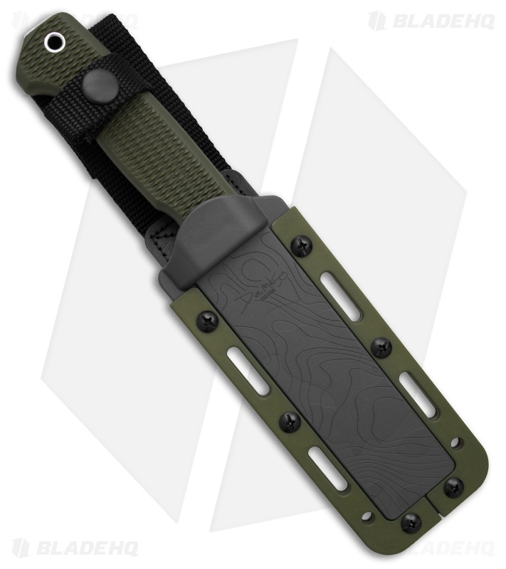 Demko Knives Freereign USA Made Clip Point Knife OD Green TPR (5" SW CPM 3V)