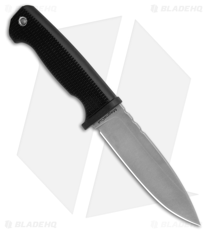 Demko Knives Freereign USA Made MagnaCut Drop Point Knife Rubber Black (5" SW)