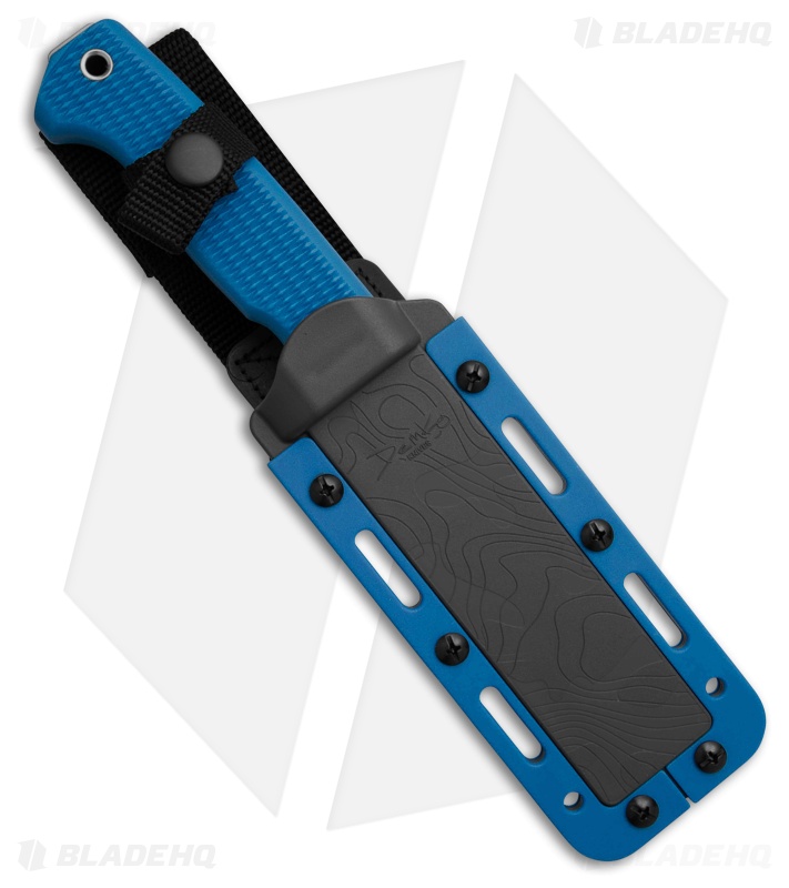 Demko Knives Freereign USA Made MagnaCut Drop Point Knife Rubber Blue (5" SW)
