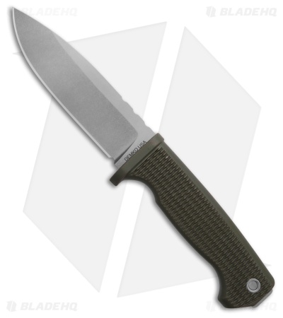 Demko Knives Freereign USA Made MagnaCut Drop Point Knife Rubber Green (5" SW)
