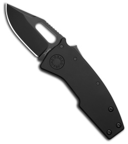 Demko Nano-Shark Stealth Clip Point Knife Black Aluminum (2.1" SW 20CV)