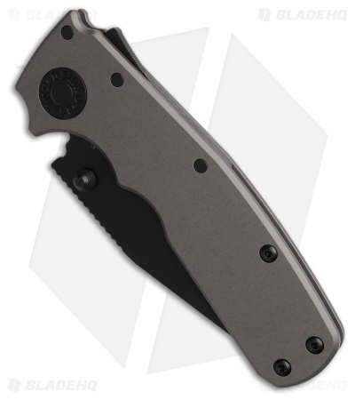 Demko Shark Cub Stealth Clip Point Artillery Gray Aluminum (2.75" Black 20CV)