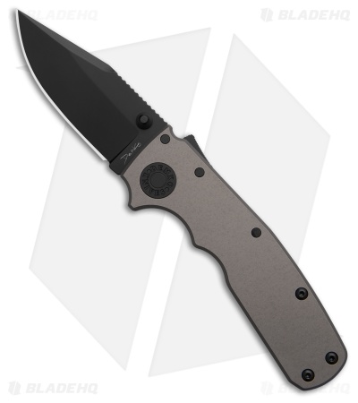 Demko Shark Cub Stealth Clip Point Artillery Gray Aluminum (2.75" Black 20CV)