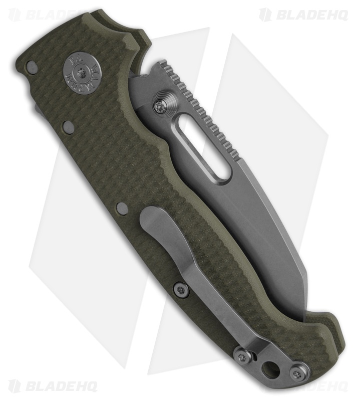Demko Knives MG AD20 Shark Foot Shark-Lock Knife OD Green G-10 (3.4" Stonewash)