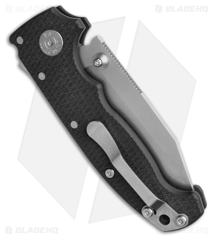 Demko Knives MG AD20 V2 Clip Point Shark-Lock Knife Black G-10 (3.6" Stonewash)