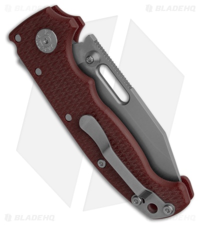 Demko Knives MG AD20 V2 Clip Point Shark-Lock Knife Red G-10 (3.6" Stonewash)