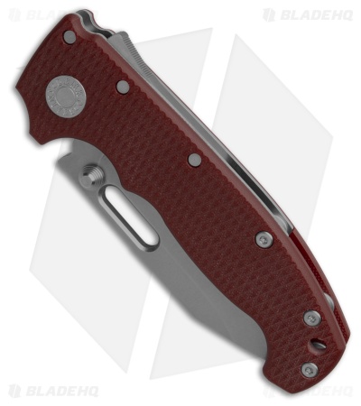 Demko Knives MG AD20 V2 Clip Point Shark-Lock Knife Red G-10 (3.6" Stonewash)