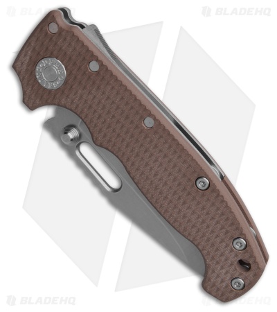 Demko Knives MG AD20S Clip Point Shark-Lock Knife Earth G-10 (3.6" SW)