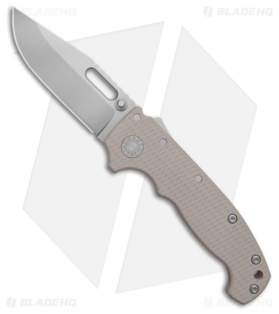 Demko Knives MG AD20S Clip Point Shark-Lock Knife Tan G-10 (3.6" SW)