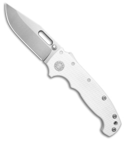 Demko Knives MG AD20S Clip Point Shark-Lock Knife White G-10 (3.6" SW)