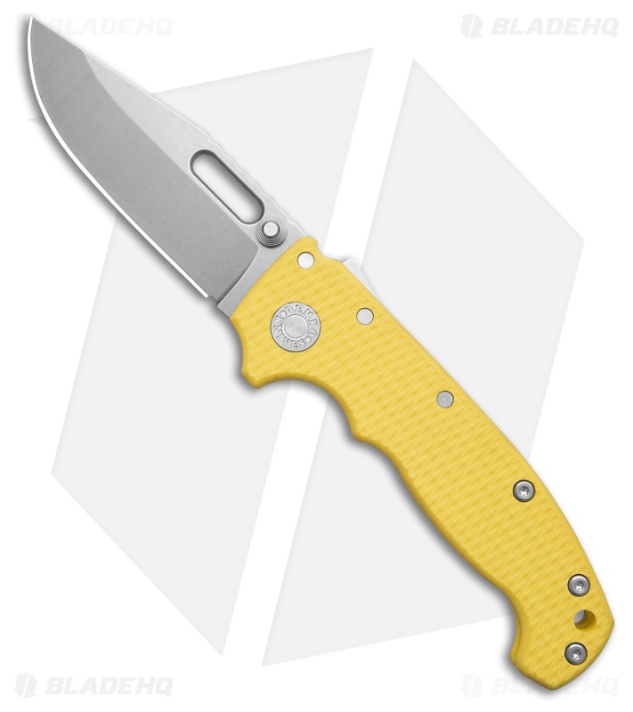 Demko Knives MG AD20S Clip Point Shark-Lock Knife Yellow G-10 (3.6" SW S90V)