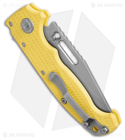 Demko Knives MG AD20S Clip Point Shark-Lock Knife Yellow G-10 (3.6" SW S90V)