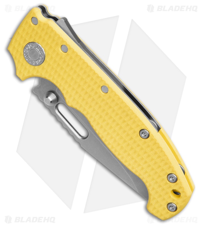Demko Knives MG AD20S Clip Point Shark-Lock Knife Yellow G-10 (3.6" SW S90V)