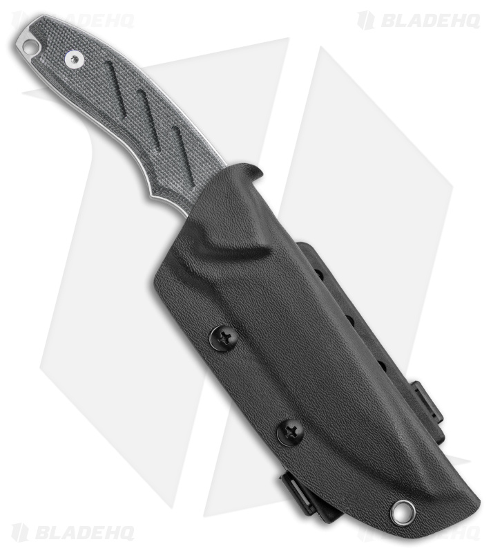 Dirty Bird Knives Chingaso Fixed Blade Knife Black Canvas Micarta (4" Satin)