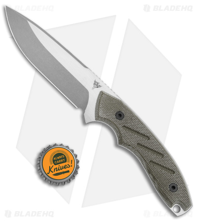 Dirty Bird Knives Chingaso Fixed Blade Knife OD Green Micarta (4" Stonewash)