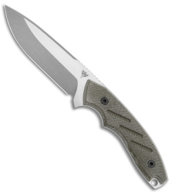 Dirty Bird Knives Chingaso Fixed Blade Knife OD Green Micarta (4" Stonewash)