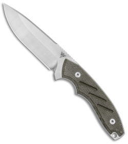 Dirty Bird Knives Chingaso Fixed Blade Knife OD Green Canvas Micarta (4" Satin)