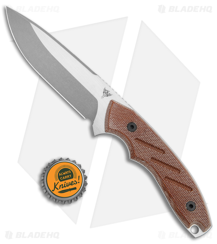 Dirty Bird Knives Chingaso Fixed Blade Knife Natural Canvas Micarta (4" SW)