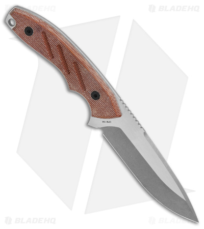 Dirty Bird Knives Chingaso Fixed Blade Knife Natural Canvas Micarta (4" SW)
