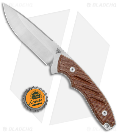 Dirty Bird Knives Chingaso Fixed Blade Knife Natural Canvas Micarta (4" Satin)