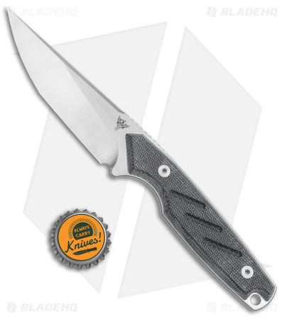 Dirty Bird Knives Fox MODIII Fixed Blade Knife Black Canvas Micarta (3.8" Satin)