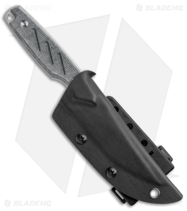 Dirty Bird Knives Fox MODIII Fixed Blade Knife Black Canvas Micarta (3.8" Satin)