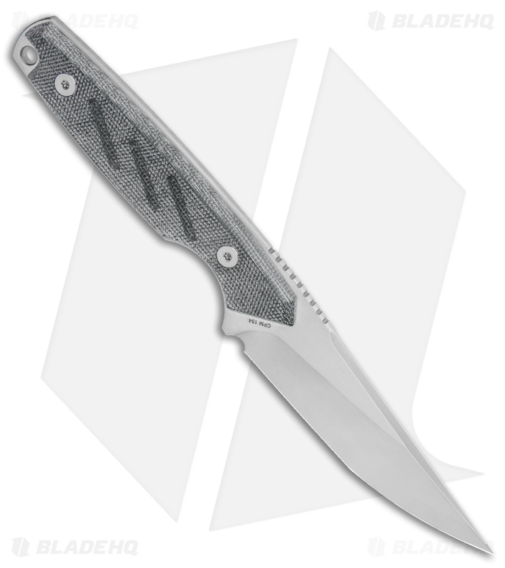 Dirty Bird Knives Fox MODIII Fixed Blade Knife Black Canvas Micarta (3.8" Satin)