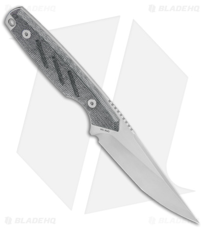 Dirty Bird Knives Fox MODIII Fixed Blade Knife Black Canvas Micarta (3.8" Satin)
