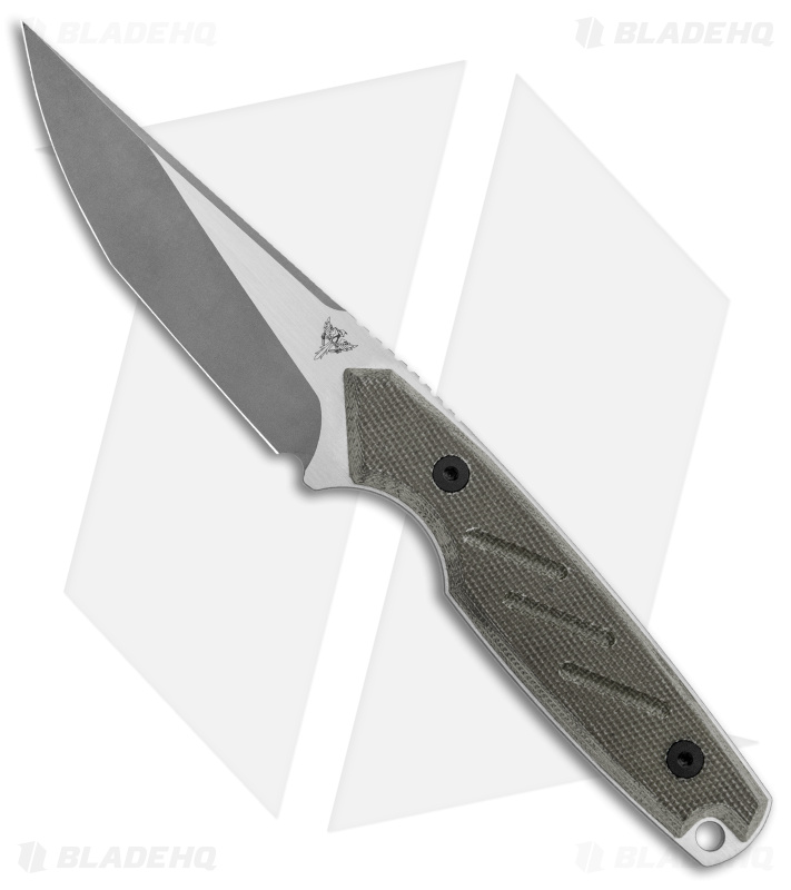 Dirty Bird Knives Fox MODIII Fixed Blade Knife OD Green Canvas Micarta (3.8" SW)