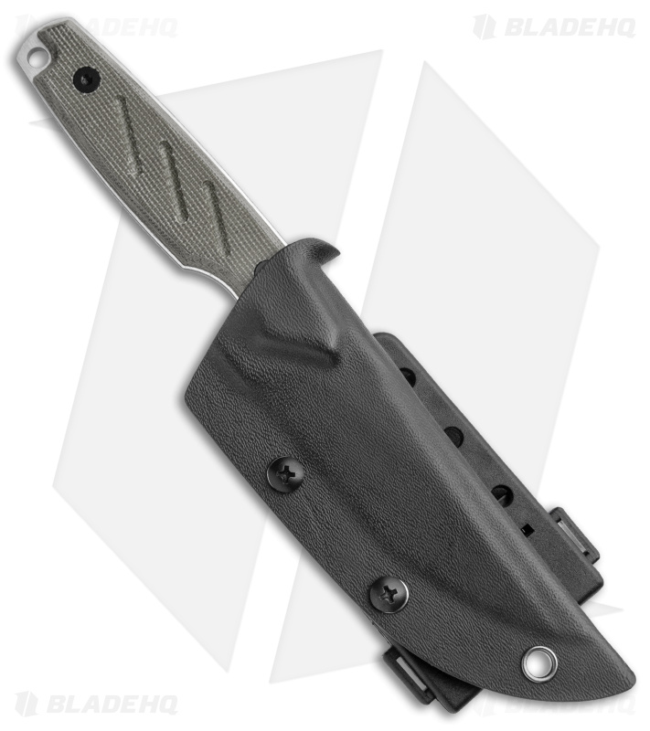 Dirty Bird Knives Fox MODIII Fixed Blade Knife OD Green Canvas Micarta (3.8" SW)