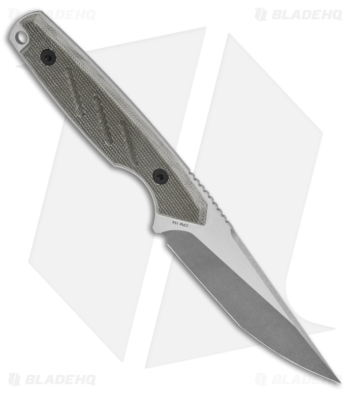 Dirty Bird Knives Fox MODIII Fixed Blade Knife OD Green Canvas Micarta (3.8" SW)