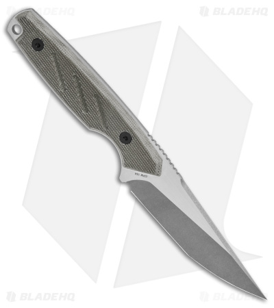 Dirty Bird Knives Fox MODIII Fixed Blade Knife OD Green Canvas Micarta (3.8" SW)