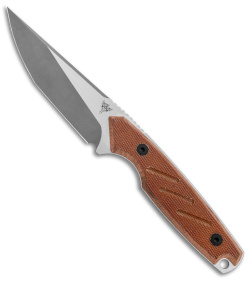 Dirty Bird Knives Fox MODIII Fixed Blade Knife Natural Canvas Micarta (3.8" SW)