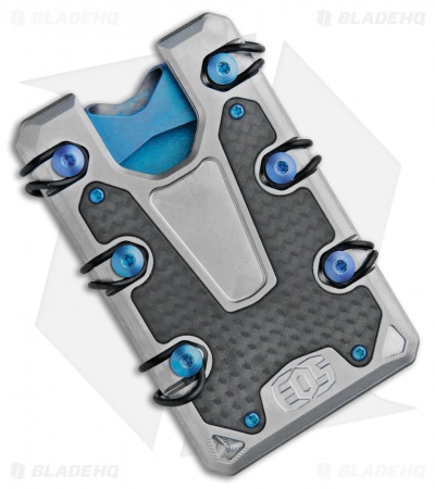 EOS 3.0 Titanium Wallet - Satin With Blue Accents - Blade HQ