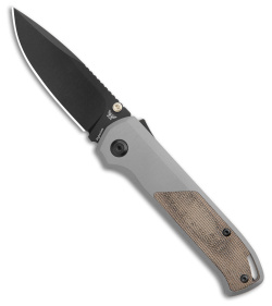 Flytanium Arcade Shark-Lock Knife Gray w/ Green Micarta (3.2" Black DLC)