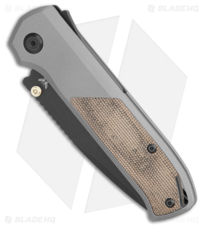 Flytanium Arcade Shark-Lock Knife Gray w/ Green Micarta (3.2" Black DLC)
