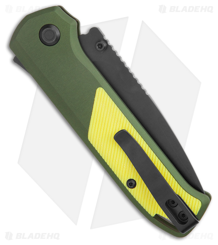 Flytanium Arcade Knife OD Green Alum/Black & Yellow G10 (Black