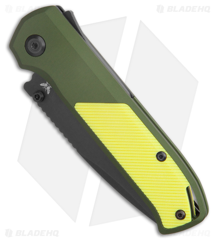 Flytanium Arcade Knife OD Green Alum/Black & Yellow G10 (Black