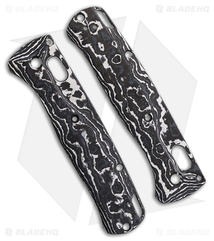 Flytanium Crossfade CF Scales for Benchmade Bugout - White Storm Fat Carbon