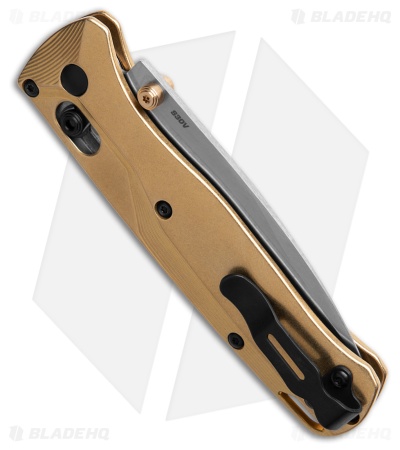 Flytanium Brass Crossfade Scales + Benchmade Bugout Knife (3.24" Satin)