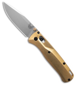 Flytanium Brass Crossfade Scales + Benchmade Bugout Knife (3.24" Satin)