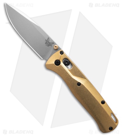 Flytanium Brass Crossfade Scales + Benchmade Bugout Knife (3.24" Satin)
