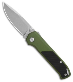 Flytanium Arcade Shark-Lock Knife  OD Green w/ Black G-10 (3.2" Stonewash)