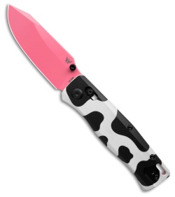 Flytanium BEEF Crossbar Lock Knife Dairy Cow G-10 (3.5" Pink)