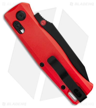Flytanium BEEF Crossbar Lock Knife Fire Red G-10 (3.5" Black PVD)