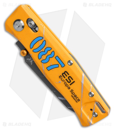 Flytanium BEEF TNP ESI V1.0 Crossbar Lock Knife Yellow G-10 (3.5" Gray Print)
